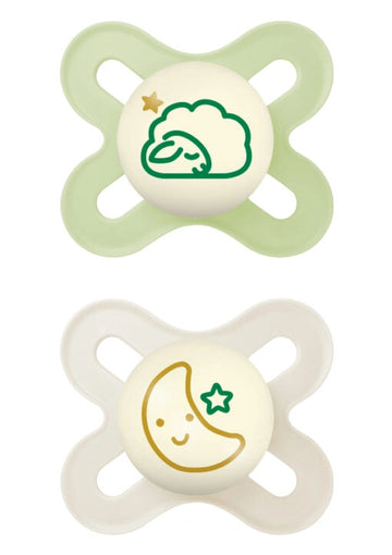 MAM Start Night Πιπίλες 0-2 Μηνών Πράσινη & Λευκή με Προβατάκι και Φεγγάρι – 2 Τεμάχια